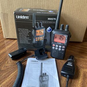 Uniden MHS75 Waterproof Handheld 2-Way VHF Marine Radio Manual Power Cord Clip